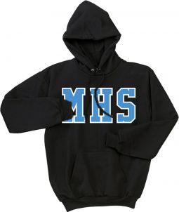 Pullover Hooded Sweatshirt with Tackle Twill, Black